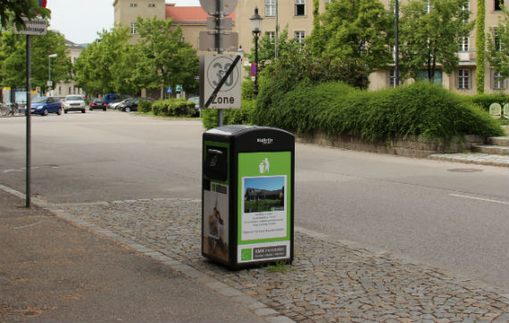 Bigbelly Müllsystem in Krems mit Werbung